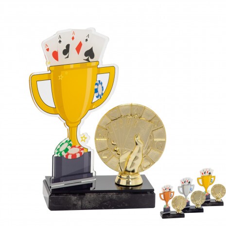 Pokerový pohár akrylová cena s figúrkou