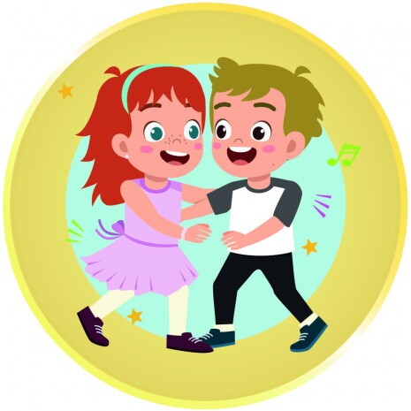 Tanečný pár modrý emblém