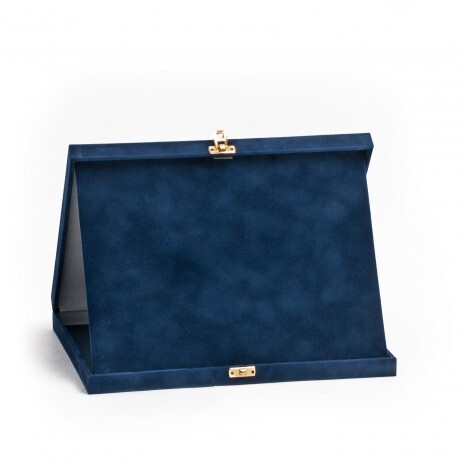 Plyšová krabička na plaketu v modrej farbe
