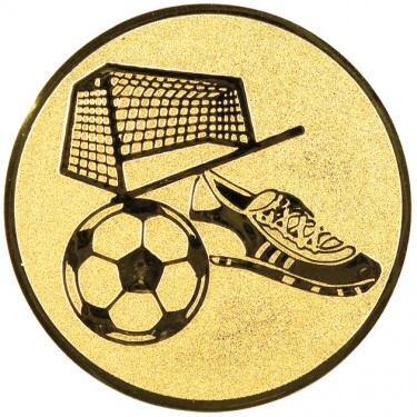 Futbal (topánky, lopta) emblém zlatá 25 mm