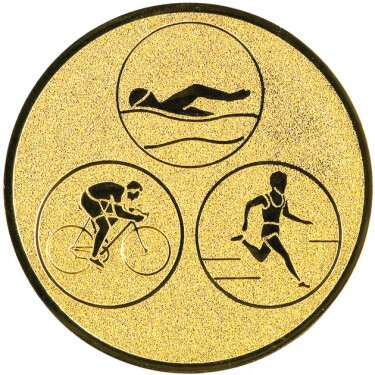 Triatlon emblém zlatá 50 mm