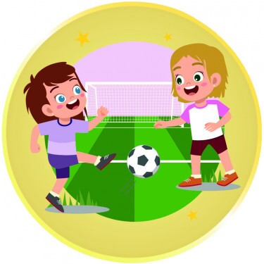 Kids futbal dievča emblém