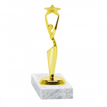 Star Award (stredne) zlatá figúrka so základňou