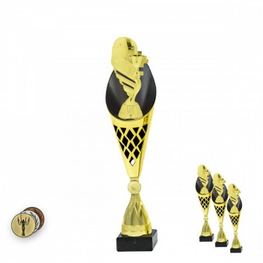 Auto téma na čierno-zlatej trofeji