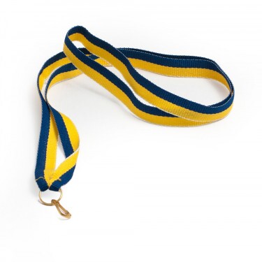 Modro-žltá medailová stuha šírky 10 mm