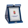 Krabička na plaketu s koženým vzhľadom v modrej farbe