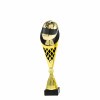 Motorsport (prilba) na čierno-zlatej trofeji