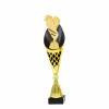 Futbal brankár na čierno-zlatej trofeji